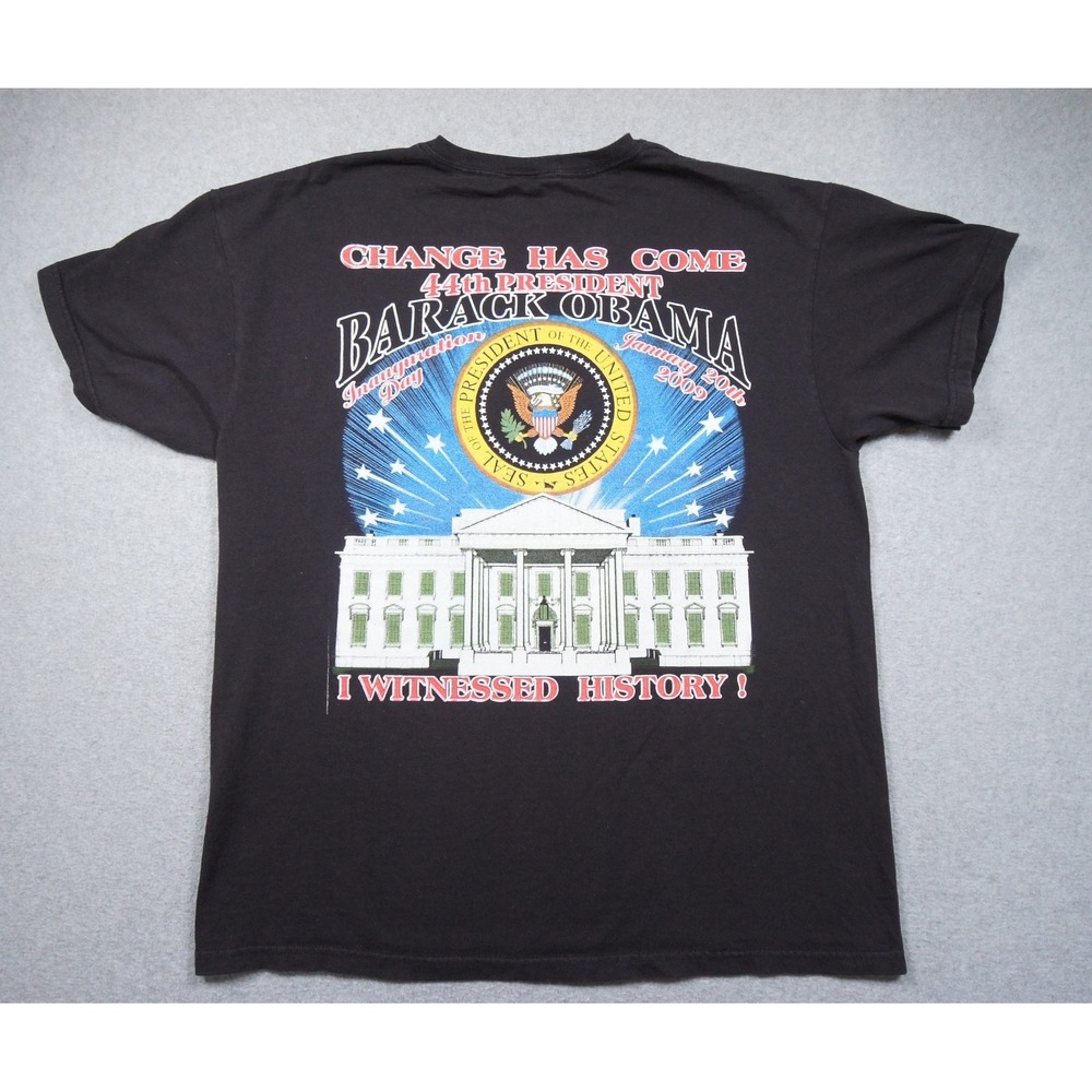 Vintage Barack Obama Shirt Mens Large Black Democratic USA President Tee Y2K - Picture 4 of 9